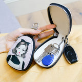 Cartoon Key Bag for Women Small Leather Key Wallet Zipper Pouch