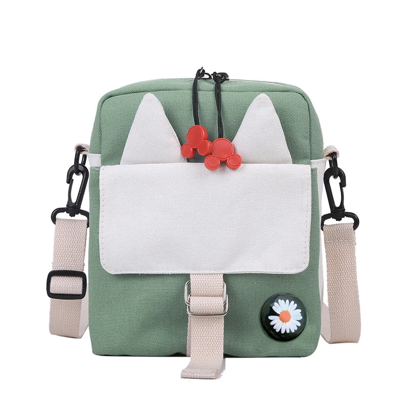 Cartoon Ladies Shoulder Bag Canvas Crossbody Bags Women's Casual Handbag