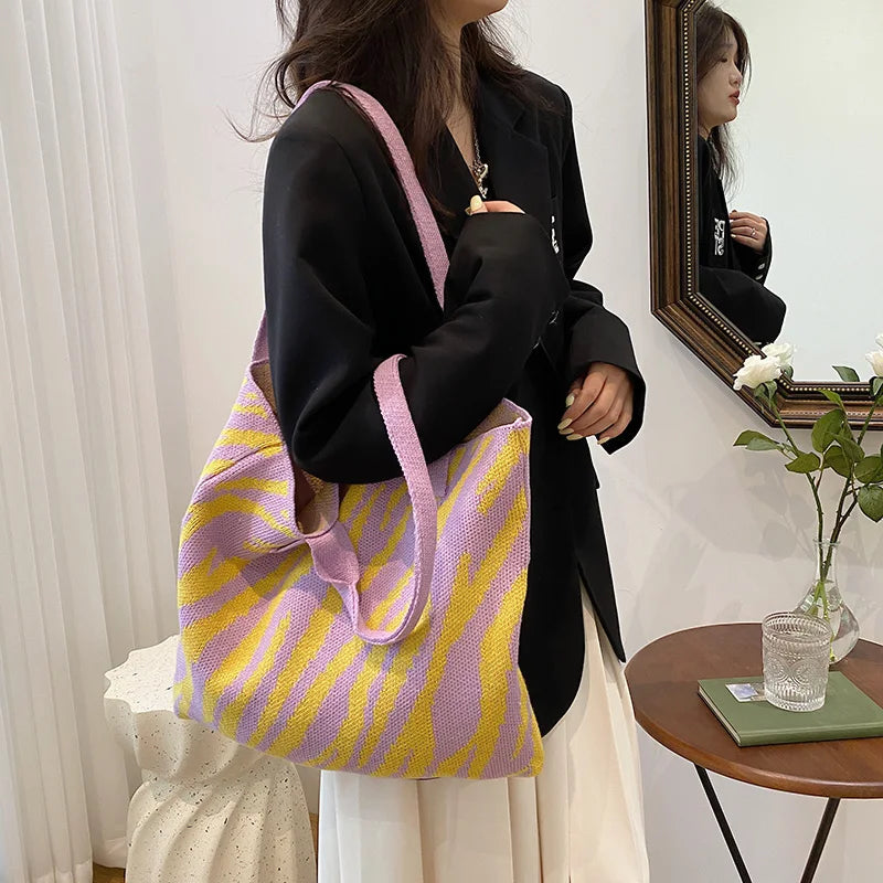 Casual Canvas Shoulder Bag for Women Summer Handbag