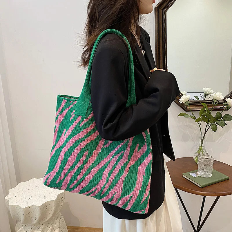 Casual Canvas Shoulder Bag for Women Summer Handbag