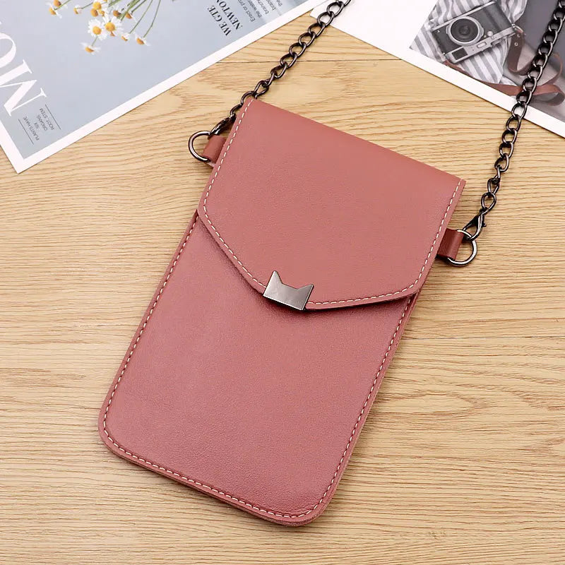 Cat Ear Decoration Touch Screen Messenger Phone Bag