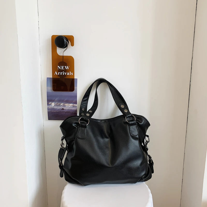 Crossbody Tote Business Women Shoulder Bags PU Leather Large Capacity