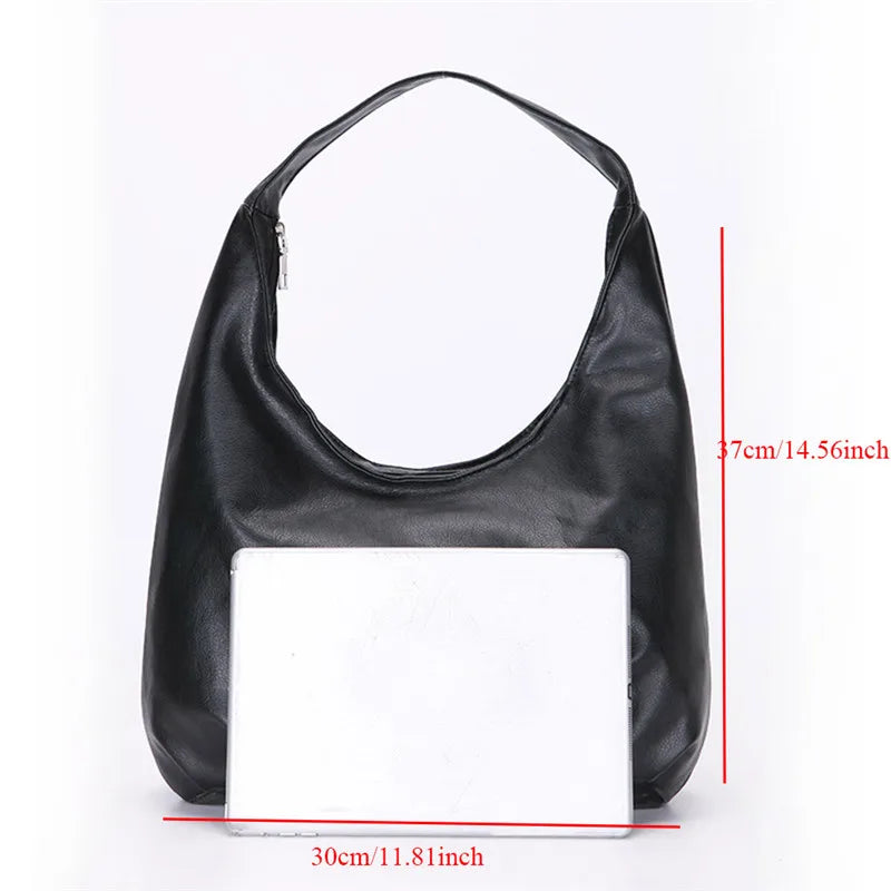 European PU Leather Handbag for Women - Wild Dumpling Shape Shoulder Bag