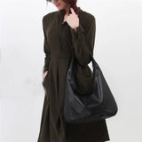 European PU Leather Handbag for Women - Wild Dumpling Shape Shoulder Bag