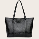 Women Large Capacity Crocodile Leather Shoulder Bag