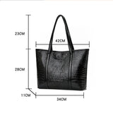 Women Large Capacity Crocodile Leather Shoulder Bag