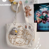 Canvas Harajuku Handbags Y2K Girl College Casual Shoulder Bags