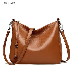 Large Capacity Cowhide Women Handbag Shoulder Bag Leather Totes Messenger Bag