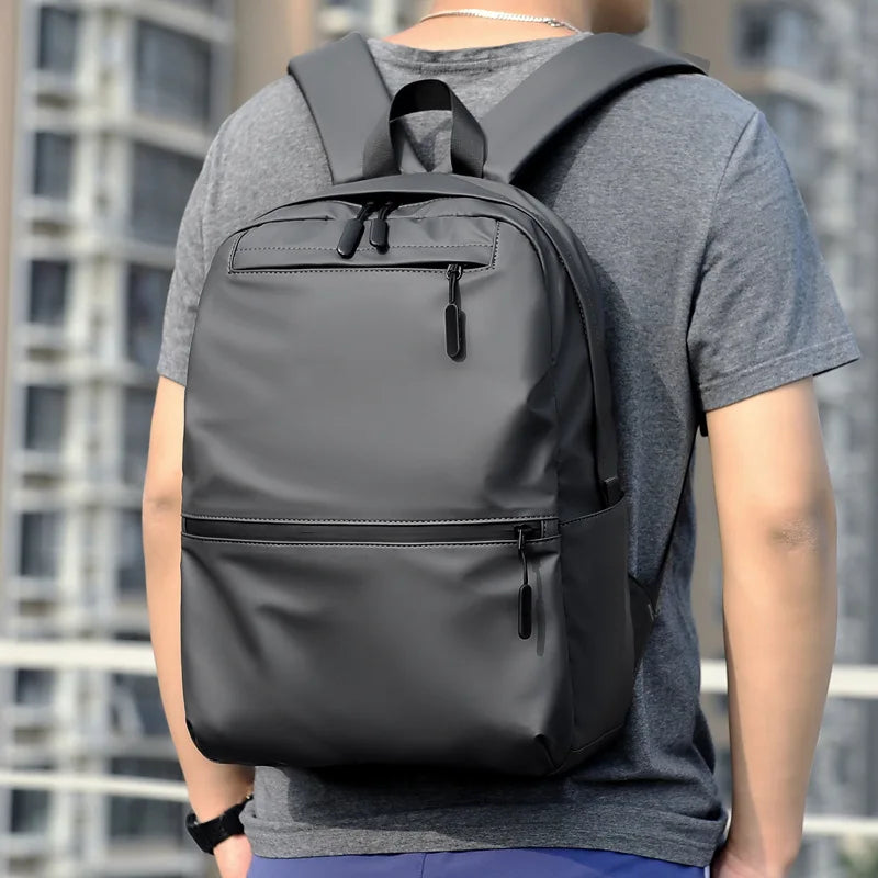 Large Capacity Men's Backpack Laptop Bag Waterproof Fabric Student School Bag