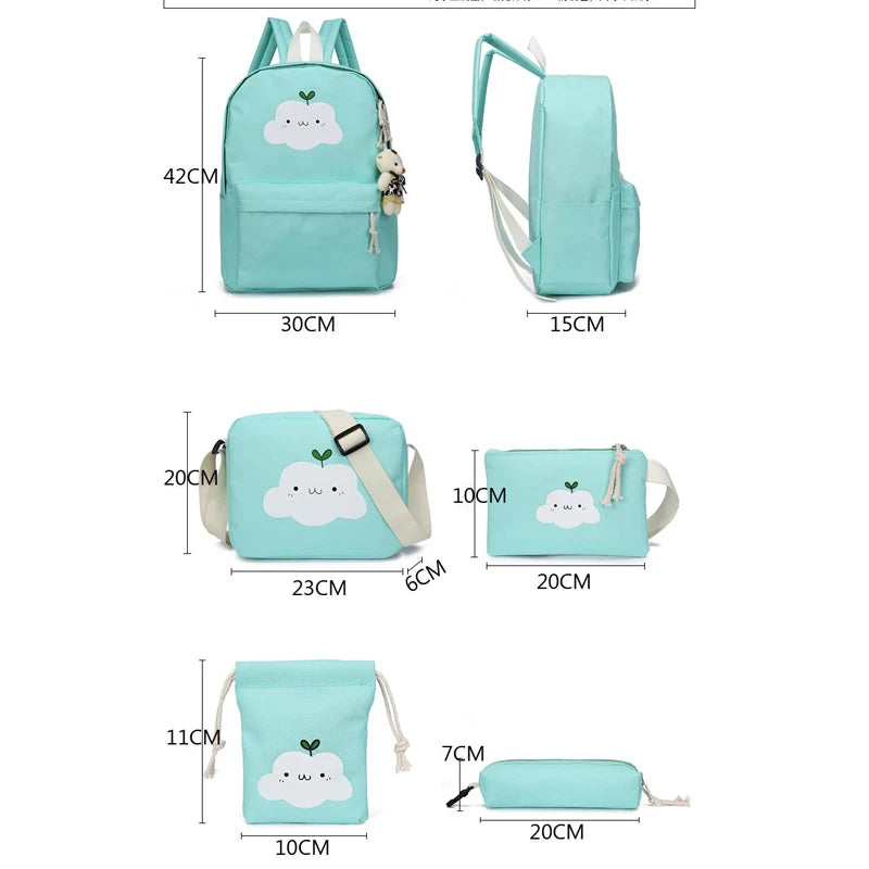 Nylon Backpack Schoolbags for Teenagers Girls