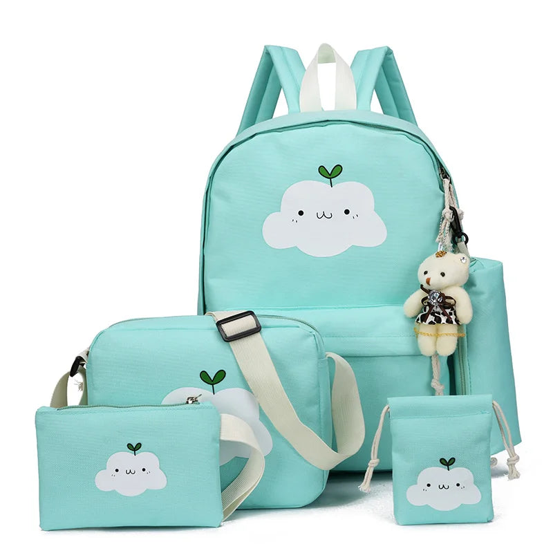 Nylon Backpack Schoolbags for Teenagers Girls