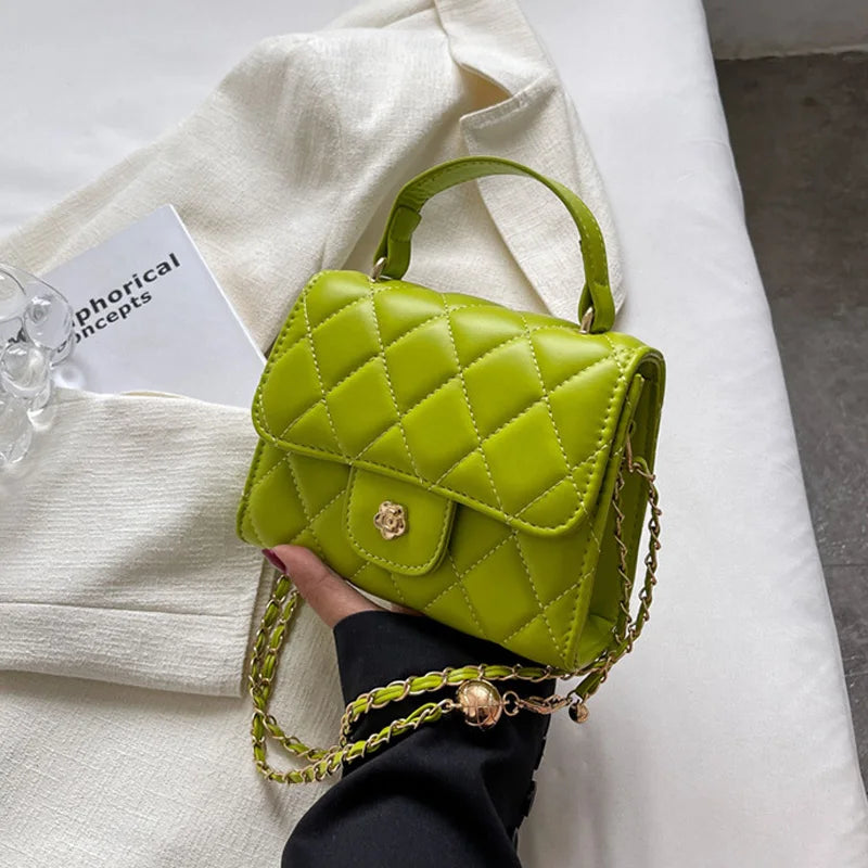 Plaid Shoulder Bag Casual Chain Strap Crossbody Bags For Women Handbags