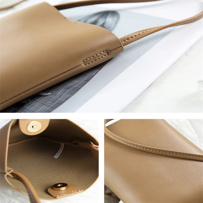 Women's PU Leather Shoulder Bag Crossbody Large Capacity Cell Phone Wallet