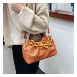 Pleated Personality Handheld Crossbody Small Square Bag Female