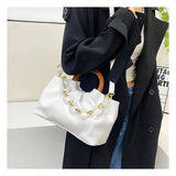 Pleated Personality Handheld Crossbody Small Square Bag Female