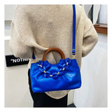 Pleated Personality Handheld Crossbody Small Square Bag Female