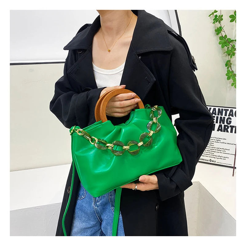 Pleated Personality Handheld Crossbody Small Square Bag Female