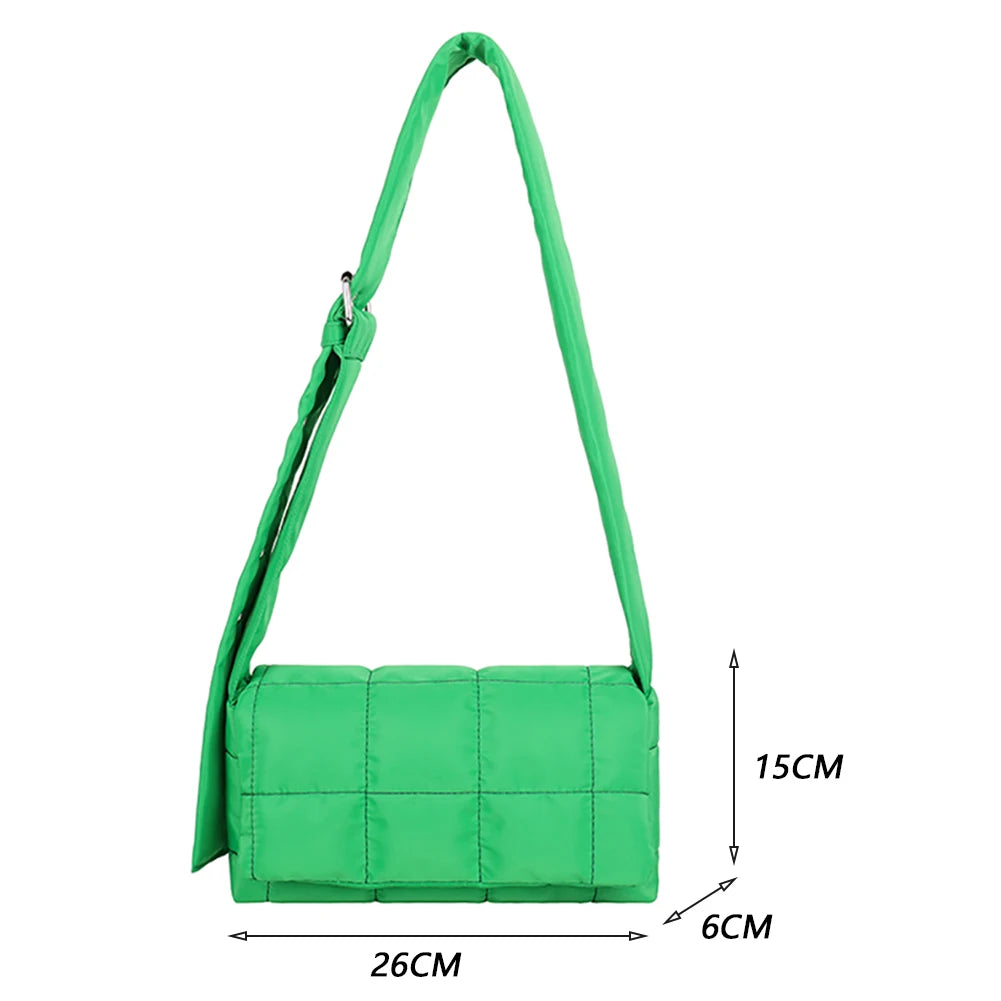 Quilted Nylon Minimalist Crossbody Bag