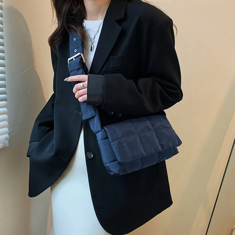 Quilted Nylon Minimalist Crossbody Bag