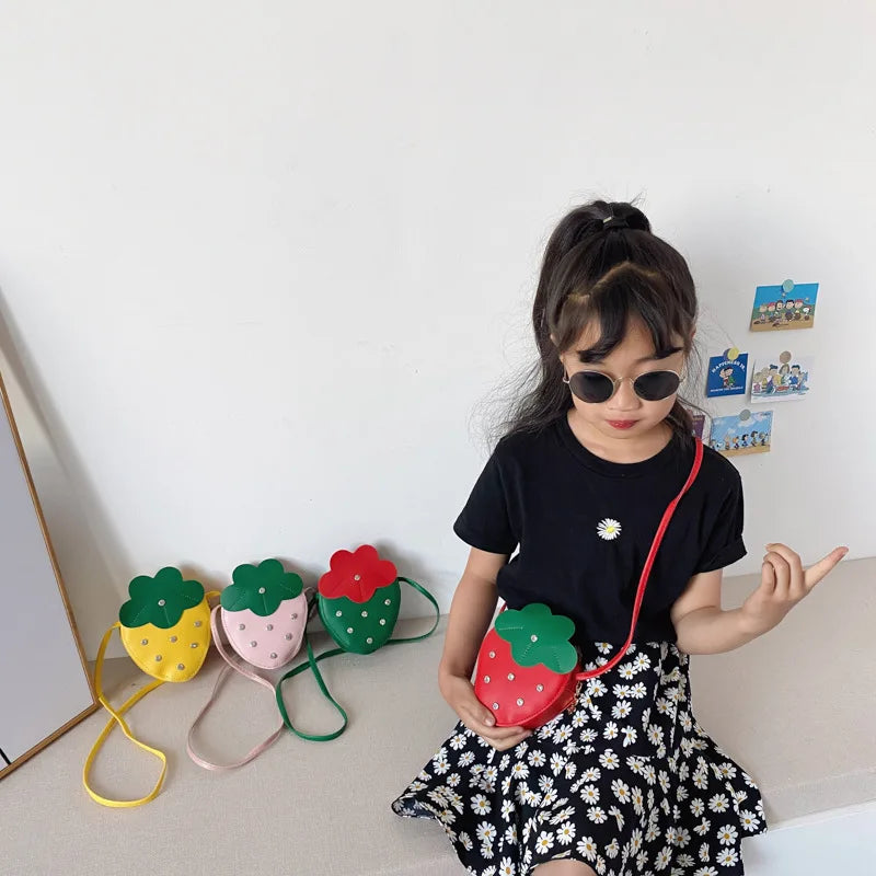 Strawberry Crossbody Shoulder Bag Mini Purse Handle Gift for Kids
