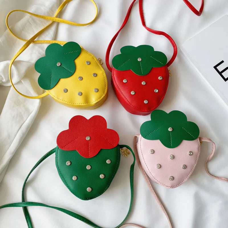 Strawberry Crossbody Shoulder Bag Mini Purse Handle Gift for Kids