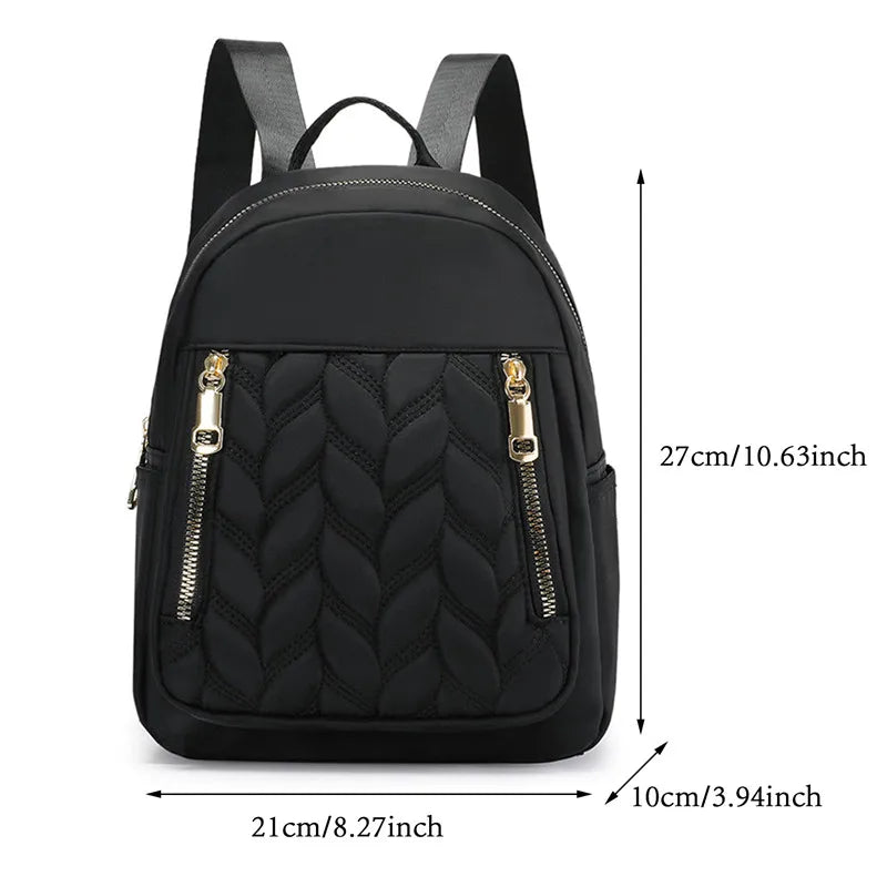 Women Backpack Urban Casual Travel Solid Nylon Bag Waterproof