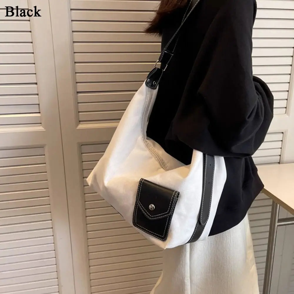 Canvas Crossbody Bag High-capacity Shoulder Messenger Handbag