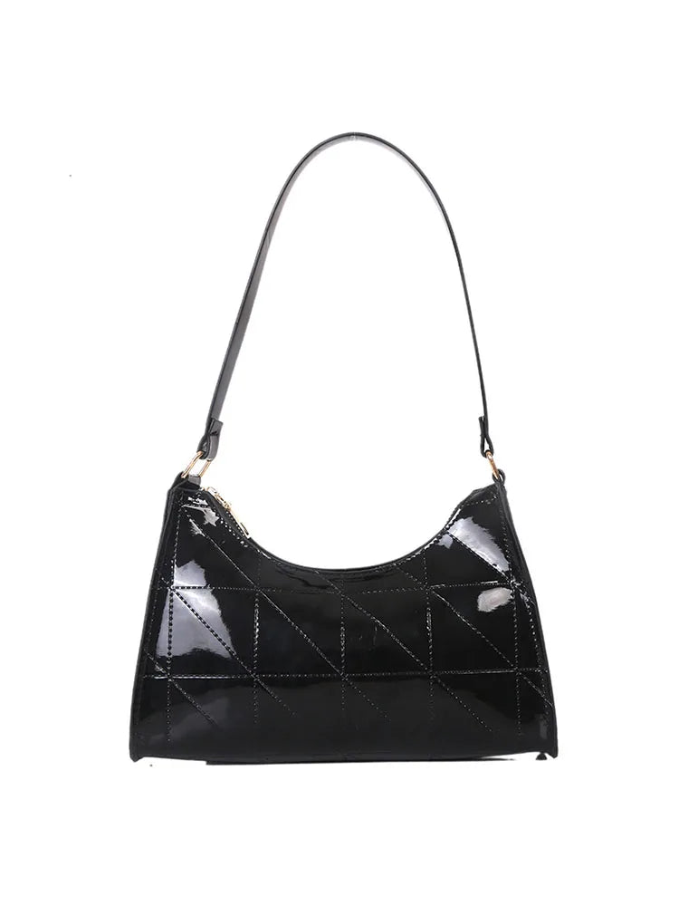 Women's Pu Leather Shoulder Bags Bright Top Handle Female Bags