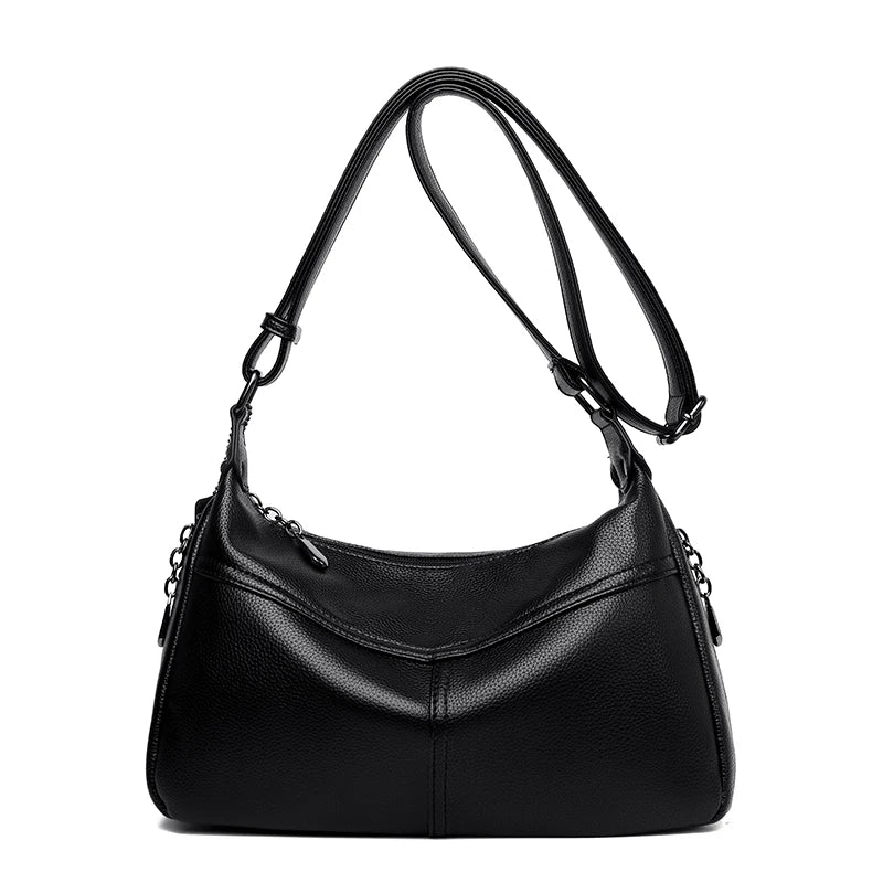 Casual Tote Women Leather Shoulder Bag Adjustable Strap Big Pocket