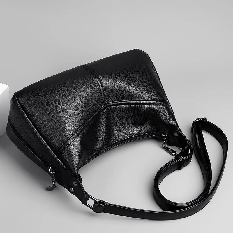 Casual Tote Women Leather Shoulder Bag Adjustable Strap Big Pocket
