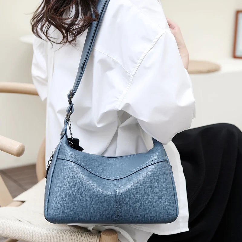 Casual Tote Women Leather Shoulder Bag Adjustable Strap Big Pocket