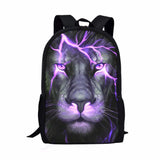 Fire Lion Pattern School Bag Durable Backpack