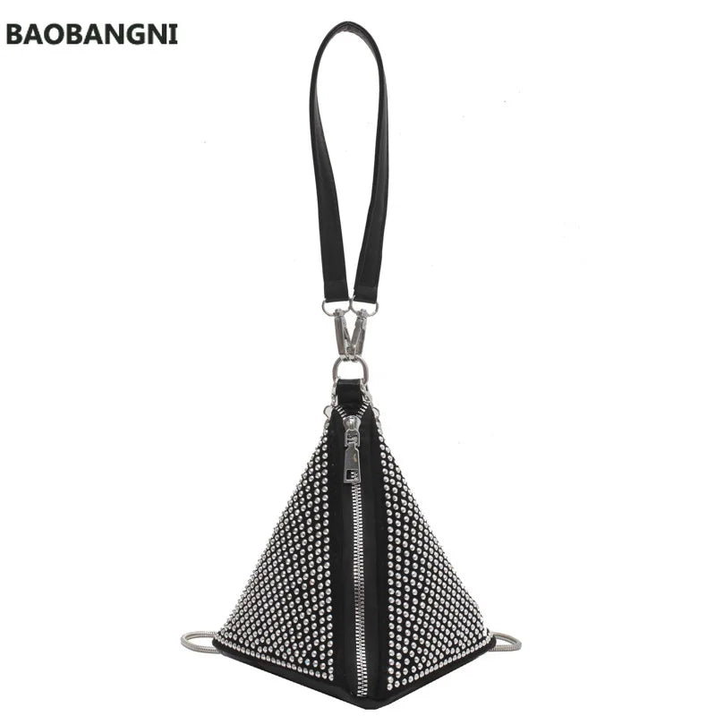 Diamond Shoulder Chain Bag Women's Triangle Handbag