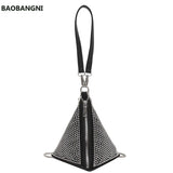 Diamond Shoulder Chain Bag Women's Triangle Handbag