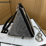 Diamond Shoulder Chain Bag Women's Triangle Handbag