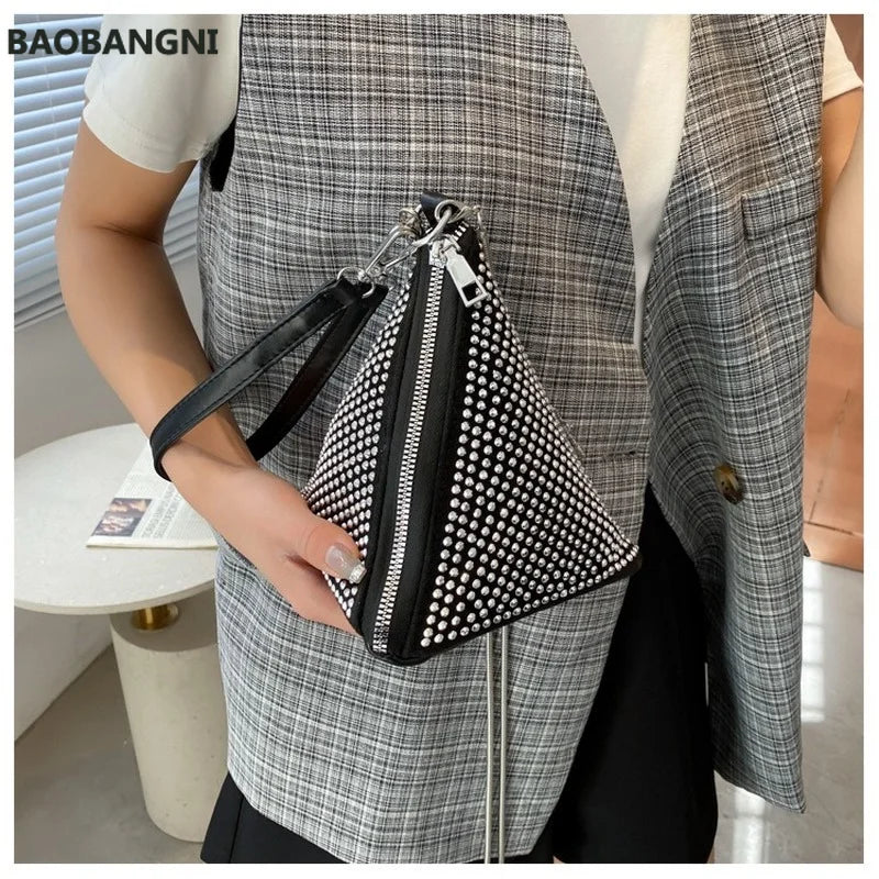 Diamond Shoulder Chain Bag Women's Triangle Handbag
