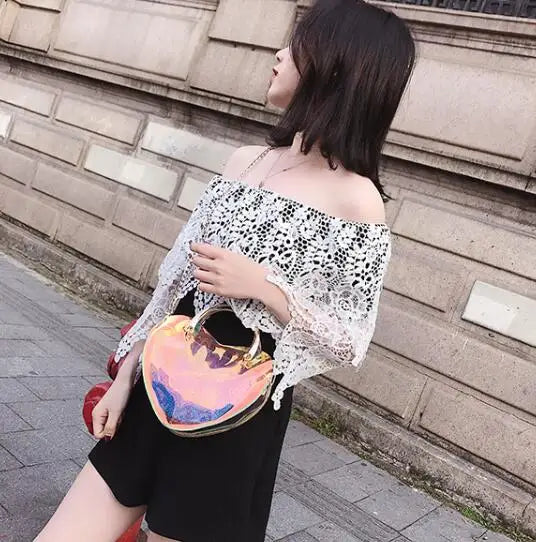 Flashy Laser Jelly Bag Mini Chain Beach Women's Bag