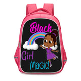 Magic Melanin Print Girls School Backpack for Kids 6-10 Years