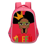 Magic Melanin Print Girls School Backpack for Kids 6-10 Years