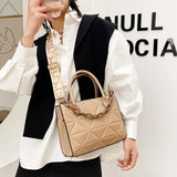 Lingge Crossbody Bag Large Capacity Solid Shoulder Bag