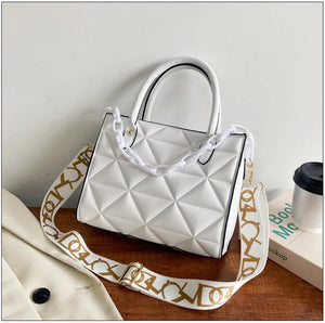 Lingge Crossbody Bag Large Capacity Solid Shoulder Bag