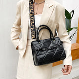 Lingge Crossbody Bag Large Capacity Solid Shoulder Bag