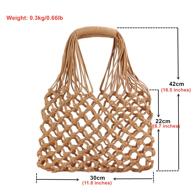 Straw Beach Bag for Women Summer Casual Shopping Travel Handbag