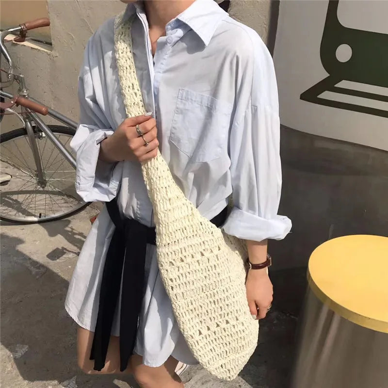 Woven Straw Beach Bag Large Capacity Casual Tote