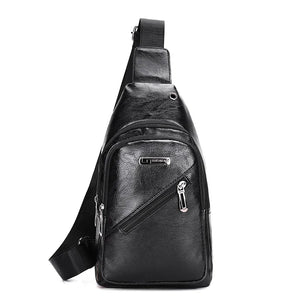 Hot PU Leather Sling Chest Crossbody Bag Biker Satchel Waist Pack