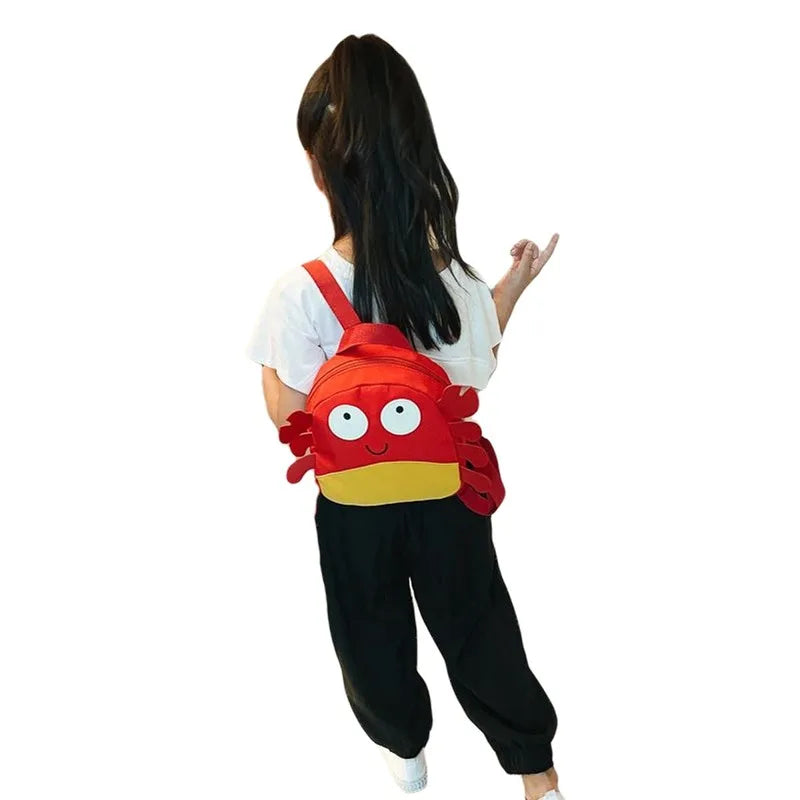 Crab Cartoon Backpack for Kids, School Bag, Boys and Girls