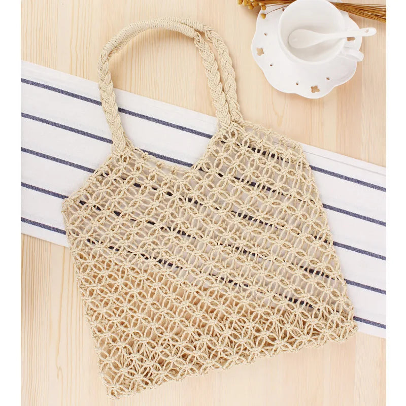 Mori Style Straw Woven Tote Bag