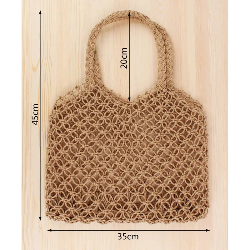 Mori Style Straw Woven Tote Bag