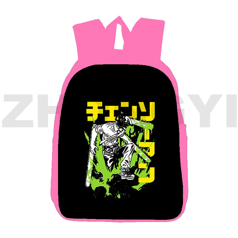 Japan 3D Anime Chainsaw Man Backpack 12/16 Inch School Bag