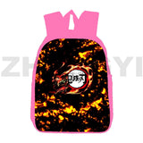 Japan 3D Pink Demon Slayer Backpack 12/16 Inch Kimetsu No Yaiba Schoolbag
